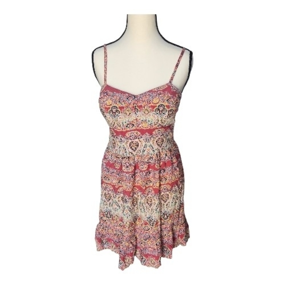 AUW Pink Paisley Smocked Mini Dress - Picture 2 of 7